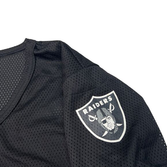 Vintage 90s NFL Raiders Football Jersey Mesh Shirt Black Youth M Medium - Picture 5 of 5